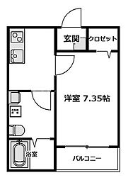 ＡｕｇI 1階1Kの間取り