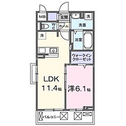 JR川越線 西大宮駅 徒歩9分の賃貸アパート 1階1LDKの間取り