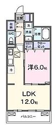 埼玉新都市交通 原市駅 徒歩16分の賃貸アパート 3階1LDKの間取り