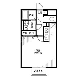 東武野田線 大和田駅 徒歩12分の賃貸アパート 2階1Kの間取り