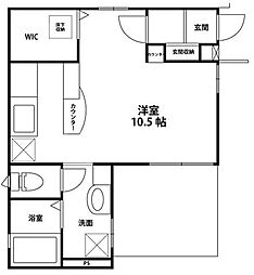アーバンコート沙羅 1階ワンルームの間取り
