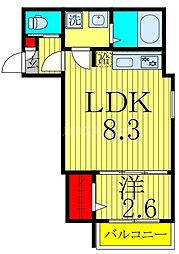 東武野田線 北大宮駅 徒歩7分の賃貸アパート 1階1LDKの間取り
