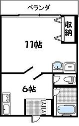 JR東北本線 土呂駅 徒歩5分の賃貸アパート 2階1DKの間取り