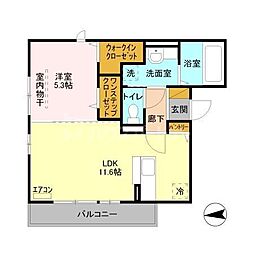 埼玉新都市交通 鉄道博物館(大成)駅 徒歩21分の賃貸アパート 1階1LDKの間取り