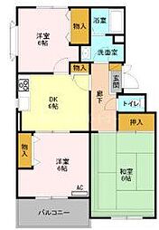 埼玉新都市交通 鉄道博物館(大成)駅 徒歩23分の賃貸アパート 2階3DKの間取り