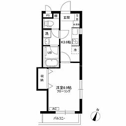 Ｋ・ＨＯＵＳＥ 2階1Kの間取り