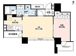 グランドミッドタワーズ大宮 フォレストタワー 15階1LDKの間取り