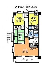 アスピシャス 5階3LDKの間取り