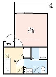 ラクラス 1階1Kの間取り