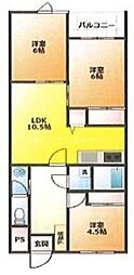 アゼリアコート 3LDKの間取図画像