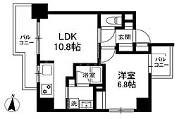 グランディール本町西 1LDKの間取図画像