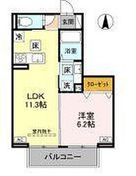 ノーブルラフィネ土呂町 1LDKの間取図画像