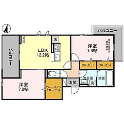 レジェーロII 2LDKの間取図画像