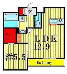 エマーブル大宮 1LDKの間取図画像
