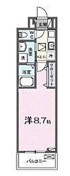 ヒカルサさいたま宮原 1Kの間取図画像
