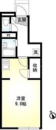 エスタシオン大成 ワンルームの間取図画像
