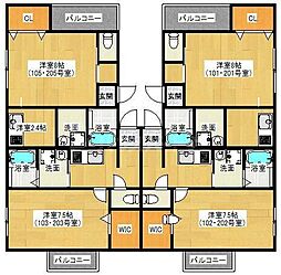 ステラコート 1Kの間取図画像