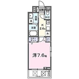 リオラ I 1Kの間取図画像
