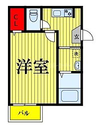 L'Aria Omiya 1Kの間取図画像