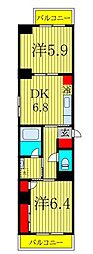 すずらん館大宮 2DKの間取図画像