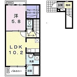 サンラティエ3 1LDKの間取図画像