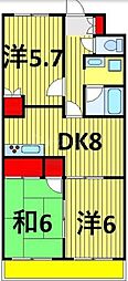 ハイパレス 3DKの間取図画像