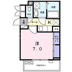 プロムナード・4 1Kの間取図画像