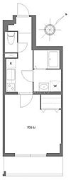 IVYCOURT 1Kの間取図画像
