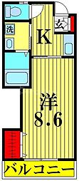 ラヴィッサンヴィー 1Kの間取図画像