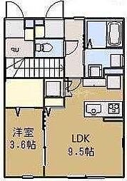 サンフィールド 1LDKの間取図画像