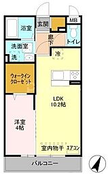 マイティアラ 1LDKの間取図画像