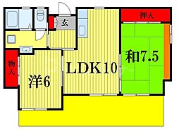 コープ愛宕 2LDKの間取図画像
