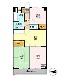 グランシャリオ大宮 3DKの間取図画像