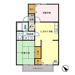 ラフランセ壱番館 2LDKの間取図画像