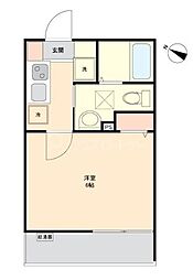 しずくblanc 1Kの間取図画像
