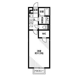 アムールコンセルト 1Kの間取図画像