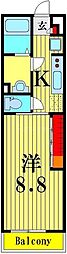 リブリ・杜 1Kの間取図画像