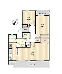 セレーノ大宮C棟 2LDKの間取図画像