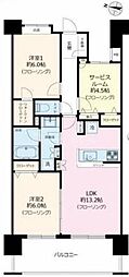 日神パレステージ大宮中央 2SLDKの間取図画像