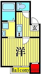 アンソレイユ 1Kの間取図画像