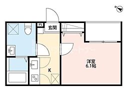 クレインハイツ大宮 1Kの間取図画像