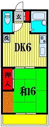 佐藤ビル 1DKの間取図画像