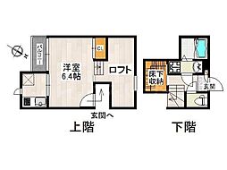 CB七里クアルト 1Kの間取図画像