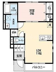 クレール東大宮 1SLDKの間取図画像