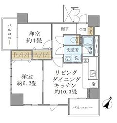 ISMOMIYA 2LDKの間取図画像
