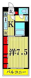 リブリ・ウィスタリア 1Kの間取図画像