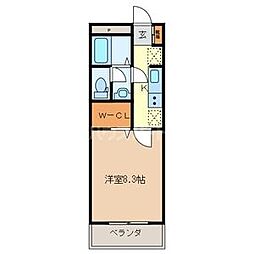 マイシティ上小町 1Kの間取図画像