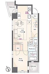 エスティメゾン四谷坂町 1LDKの間取図画像