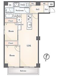 ライオンズマンション一番町 2LDKの間取図画像