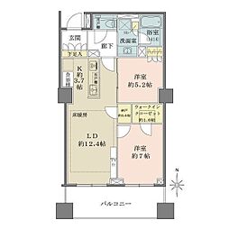 ザ・パークハウス恵比寿 11階2LDKの間取り